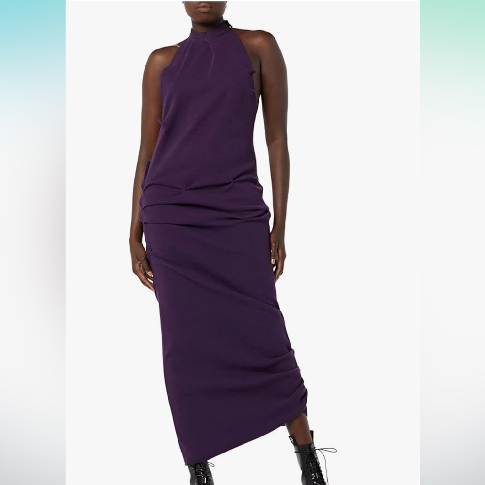New! Maison Blanche All-Gender Pleated Rib Dress
Elegant Purple Sleeveless Maxi
